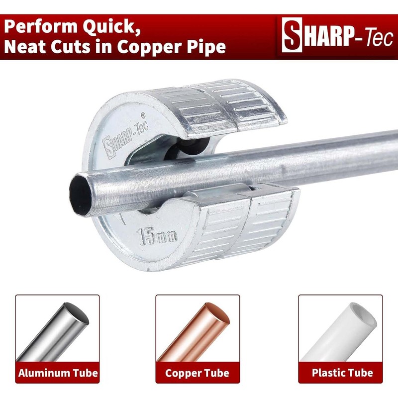 Sharp-tec 15mm Pipe Cutter, 1/2" Copper Pipe Cutter with Zinc