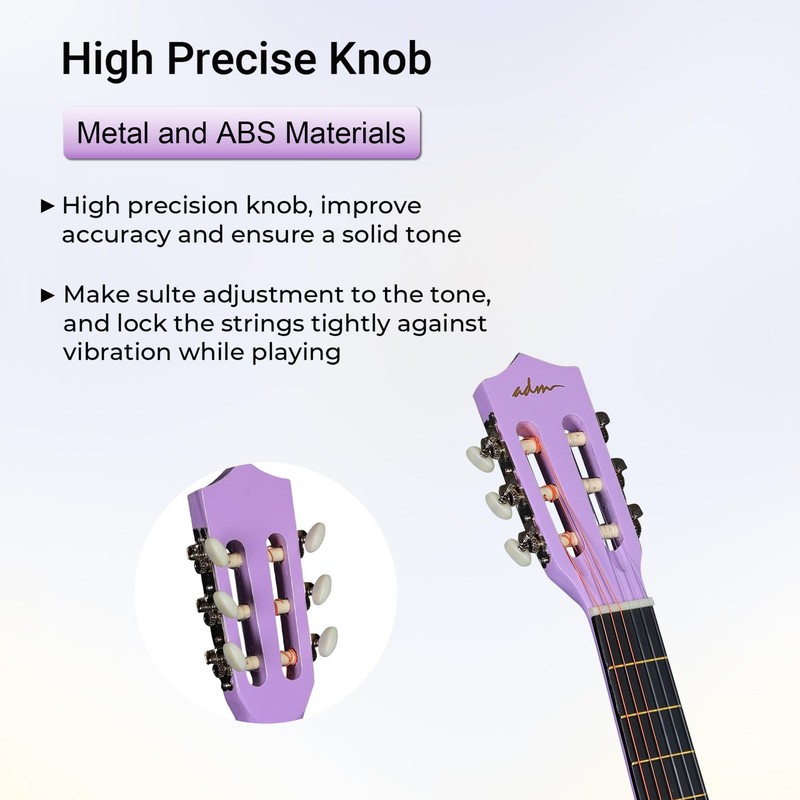 ADM Beginner Acoustic Classical Guitar 38 Inch Nylon Strings Wooden