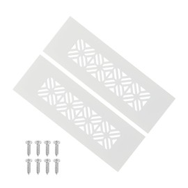 PATIKIL 6 x 2 Inch Door Air Vent Cover, 2 Pcs Heavy Duty Aluminum Grille Ventilation Cover Louvered with Mounting Screws for Cabinet Wardrobe Door, White