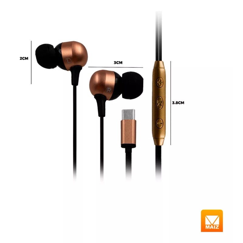 Maíz Audifonos Manos Libres Alambricos In Ear Celular Microfono