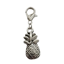 WYGUYO 3 Pcs Pineapple Clip on Charm, Zipper Pull, Purse/Lanyard/Case/Bracelet Charm, Stitch Marker, Pineapple Charms for DIY Jewelry