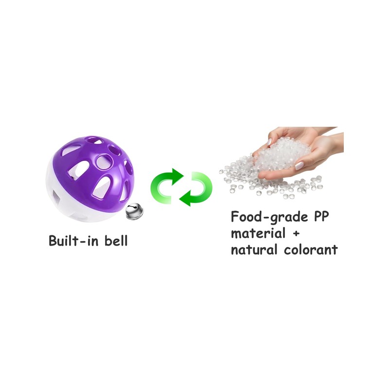 HEUHAI 6 Pcs Cat Toys Balls, 4 Bell Balls and