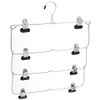 Whitmor 4-Tier Folding Skirt Hanger Chrome / Black