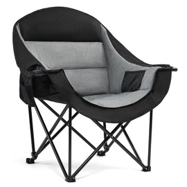 apollo walker Oversized Camping Chair - Heavy Duty 500lbs Camping Chairs for Adults with Cup Holder & Cooler Bag, Folding Lawn Chair for Outdoor, Beach, Concert, Stadium