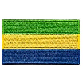 Bebuz Gabon Flag Patch Embroidered Iron On Sew On Patch Applique Fabric Repair Patches Tactical Military Patches - Emblem