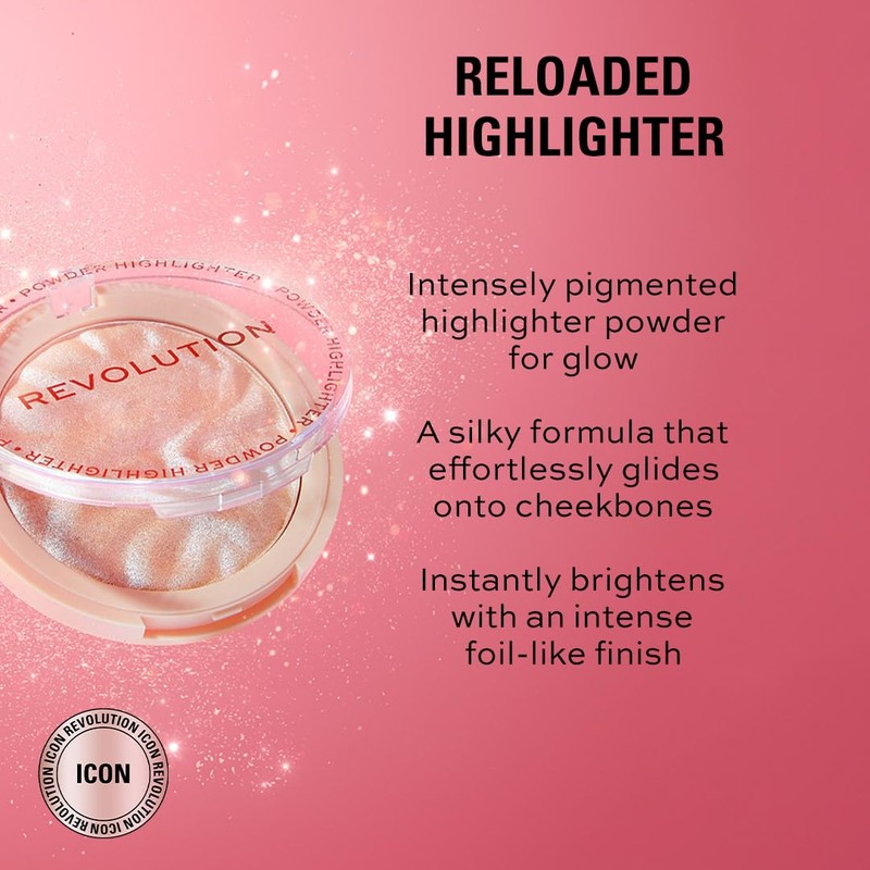 Revolution, Reloaded Pressed Powder Highlighter, Intensely Pigmented for a High
