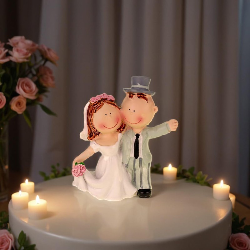 Hobbyfun Hochzeitspaar als Tortendeko winken 90 mm Brauthochzeitsdeko Brautpaar