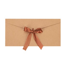 Pack of 10 Coloured Envelopes Pearlescent Paper Gift Cards with Bow Retro Blank Envelopes with Ribbons Invitation Cards Wedding Christmas Festival Envelope Black Beautiful