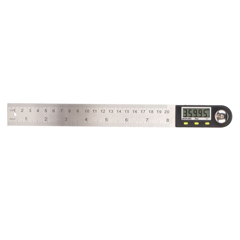 Digital Angle Ruler 200mm 0 to 360 Degree Stainless Steel