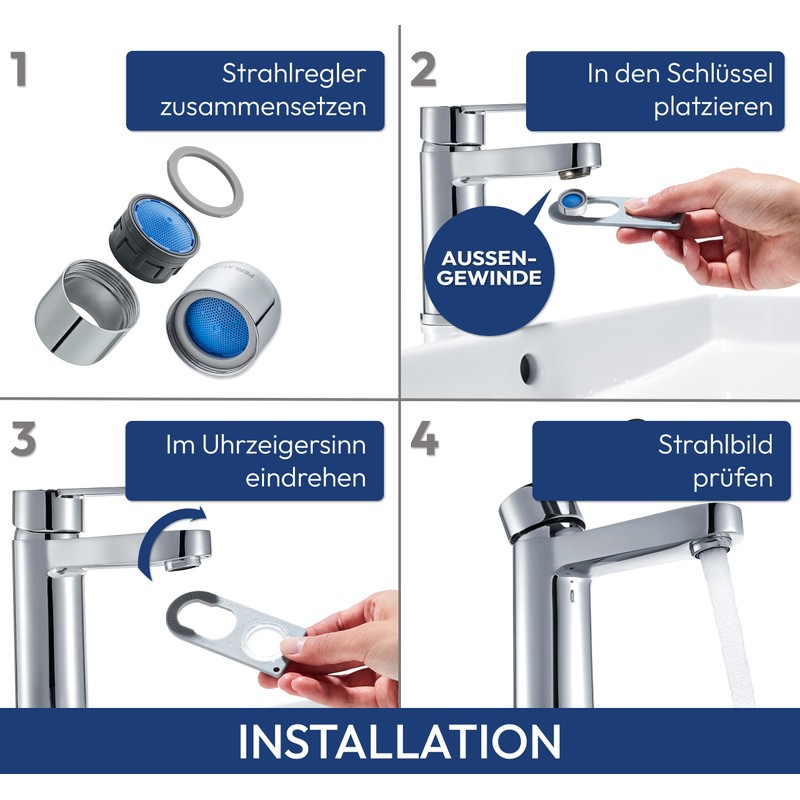 10 x M22 Perlator Aerator with Flat Key ~ 15