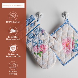 Maison d' Hermine Spring/Summer Set with Oven Gloves and Pot Holder
