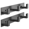 PMMASTO Coat Rack Wall Mount with L Shaped Black Coat