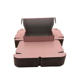 iDEALS UK PACKAGING LTD Gifting Cardboard Folding Lid Postal Boxes 236 x 196 x 47mm (9.3'' x 7.7'' x 1.9'') Small Parcel, Mailing and Gifting - Pack of 25 (Pink)
