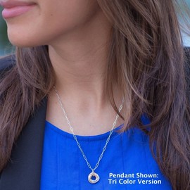 Dainty Tricolor Love Knot Pendant Necklace with 925 Sterling Silver and 14K Yellow and Rose Gold-Filled Circles Everyday Jewelry Gift Idea - 18"