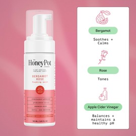 The Honey Pot Company - Feminine Wash - Herbal Infused Feminine Hygiene Wash for Sensitive Skin Types - PH Balanced Plant Based Wash Free from Parabens and Sulfates - Bergamot Rose - 5.51 Fluid Oz.