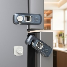 Blissleaf 5 Pack Child Proof Refrigerator Lock, Fridge Locks for Kids with Sticky Adhesive Pads, Child Safety Locks for Doors, RV Refrigerator, Oven Lock Child Safety Baby Cabinet Locks