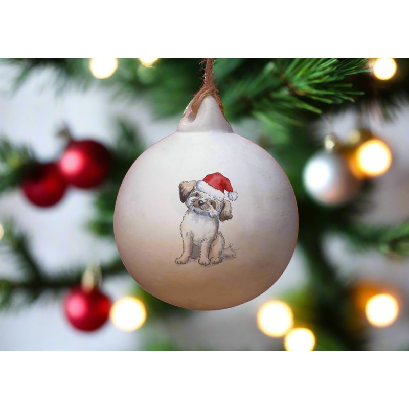 Image Industry Lhasa Apso Ceramic Bauble - Tree Decoration -