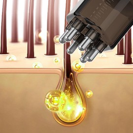 Dwellia Scalp Oil Applicator, Head Scalp Massage Brush Ball Roor Comb for Hair Growth, Root Comb Applicator Bottle, Portable Liquid Hair Oil Dispenser