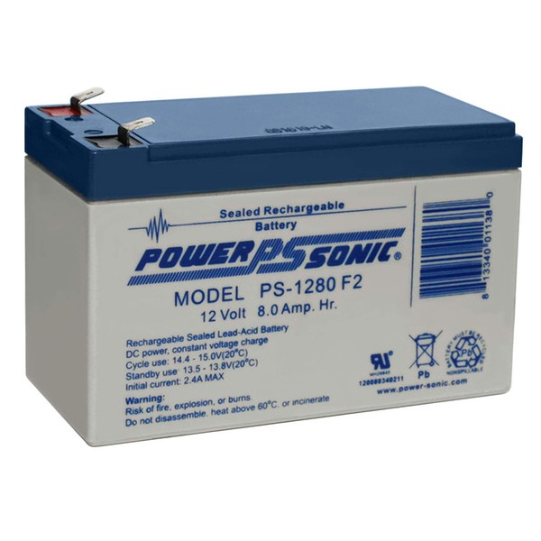 Power Sonic 12V 8AH F2 SLA Replacement Battery for CyberPower CP RB1280X2A UPS