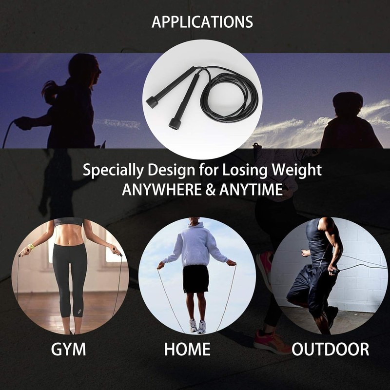 PVC Skipping Rope - Adjustable Length Jump Rope for Fitness,