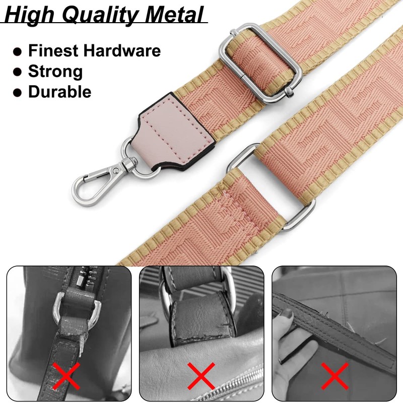 Bag Straps for Changing Silver Carabiner Adjustable Shoulder Strap for