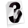 iSYFIX Black Vinyl Number 3 (Three) Stickers - 6 Pack