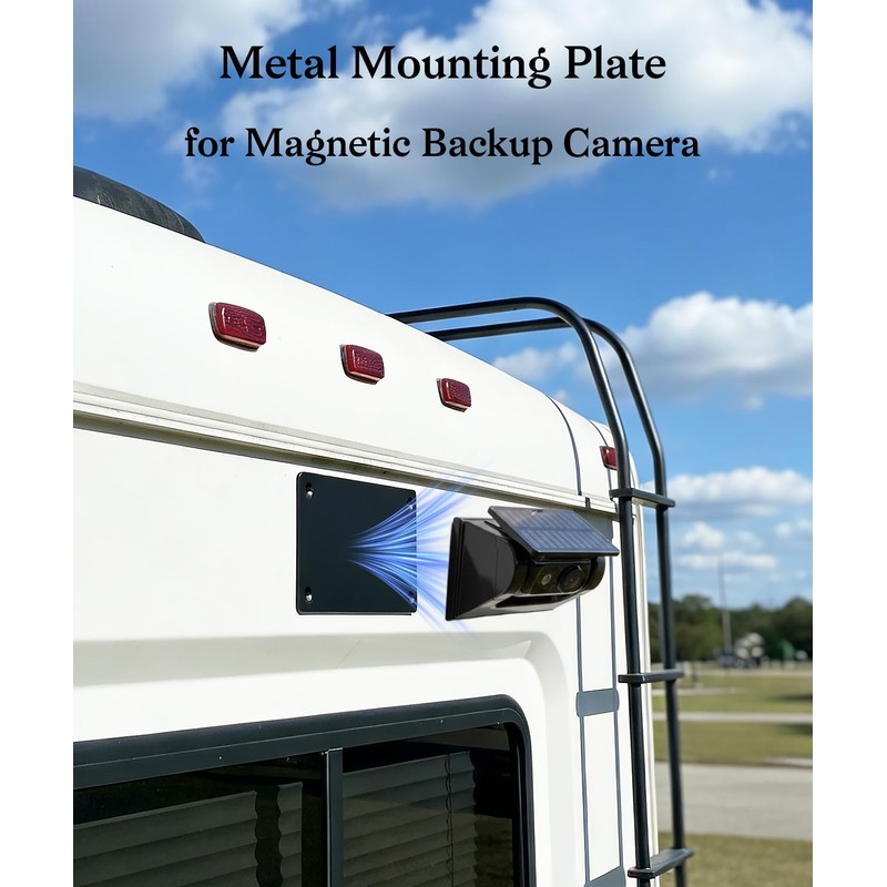 Adabuli Black Metal Mounting Plate for Magnetic Wireless Backup Camera