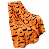 Black Bat Print Flannel Throw Blanket – Soft Lightweight Blanket