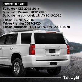 G-PLUS LED Tail Light Assembly Rear Brake Lamp Left Compatible with Chevy Suburban Tahoe LTZ Premier 2015-2020 Faros Traseros,Luces Traseras 84467058 Luces Traseras Rear Brake Lamps Assembly