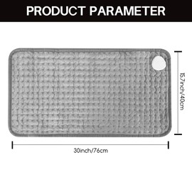 Jsdoin Heizkissen, Elektrisches Heizkissen mit Abschaltautomatik und 10 Temperaturstufen Heizkissen für Rücken Nacken Schulter Bauch Heiztechnik - Maschinenwaschbar-Grau(12„ x 24“/ 30x60cm）