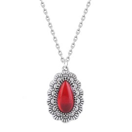 Colloca Ruby Necklace for Women, Red Gemstone Pendant Necklace, Gift Box included