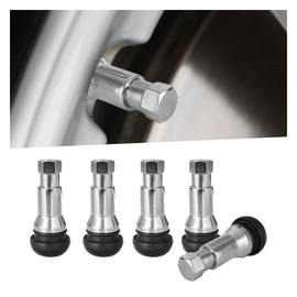 5PCS TR413AC Car Tire Valve Stems, Aluminium Alloy Snap-in Car Tire Valve Stem, High-Pressure Tubeless Valve Stems for 0.453 Inch 11.5mm Rim Hole(Silver)