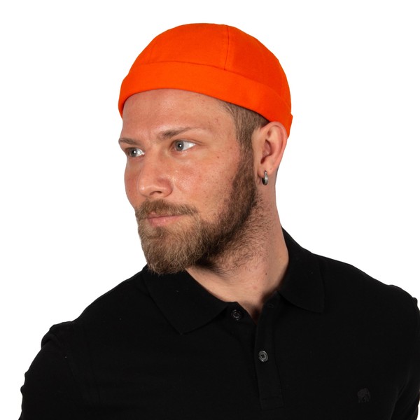 HATSQUARE Cotton Docker Cap, Unisex Brimless Cap, Men Skull Cap,