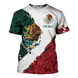 FAYBA Aztec Mexican Shirts Short Sleeves Summer Mexico Shirt Mexico Jersey Unisex 3D Shirts