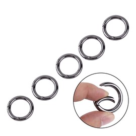 Split Rings,Spring Clips,Quick Release Keyring,EDC Ring Buckle Locking Carabiners 10PCS Zinc Alloy Round Carabiner Spring Snap Clips Hook Keychain Keyring Buckle