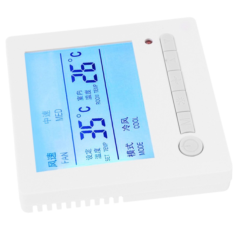 AC220V Intelligent LCD Thermostat Fan Coil Temperature Controller Air Conditioning