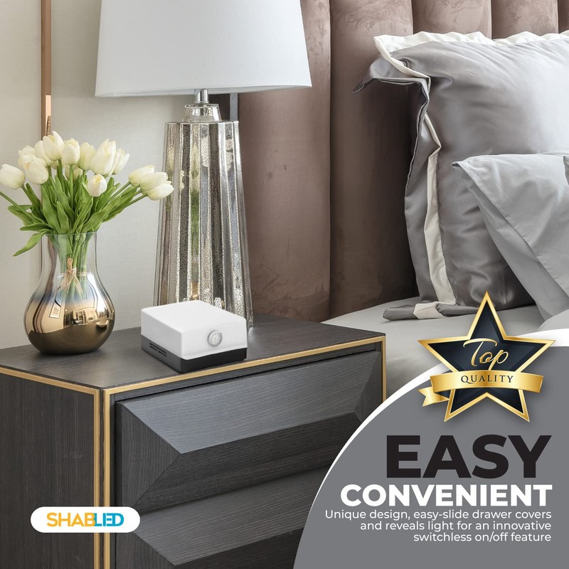 Shabled Bedside Lamp with Drawer – Touch LED Nightstand Lamp