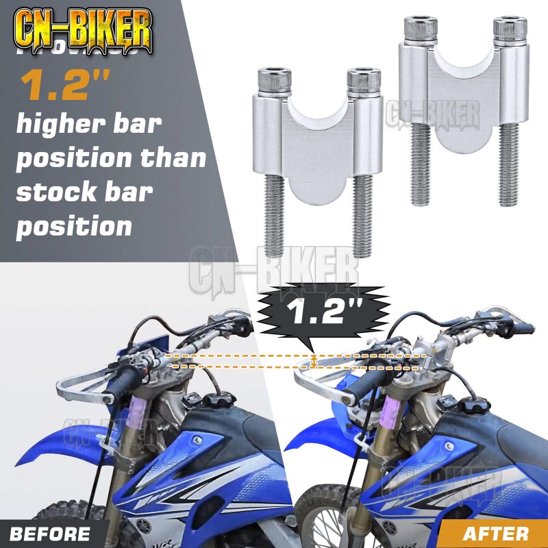 CB Handlebar Clamp Risers 7/8" Bars Kit 30mm Height For