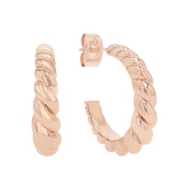 s.Oliver 2038852 Women's Creole Earrings Stainless Steel 2.1 cm Rose Gold Comes in Jewellery Gift Box, Stainless Steel