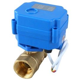 Homend Motorized Ball Valve 3/4" NPT Brass Electrical Ball Valve 9-24V AC/DC 3 Wire
