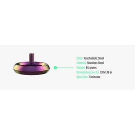 UFO TOps Lake Superior | Metal Spinning Top |  Psychedelic Stainless Steel; 10 min spin