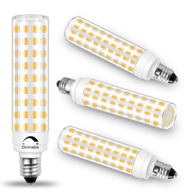 E11 Bulb 6W JDE11 120v 75w Halogen T4 E11 Mini Candelabra Base Dimmable, 800lm E11 Light Bulb Warm White 3000K for Ceiling Fans Light Bulb Chandeliers Light Bulb Cabinet Decorative Lighting 4-Pack