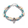 Chaioe Boho Double Beads Anklet Turtle Ankle Bracelets Shell Foot