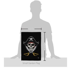 Ornament Collection Garden Flag Set Wall Holder Coastal Pirate Ship Skull Treasure Map Carribean Jolly Blackbeard Jack House Decoration Banner Small Yard Gift Double-Sided, Made in USA