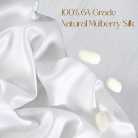 ZIMASILK 100% Mulberry Silk Pillowcase for Hair and Skin, with Hidden Zipper Both Sides 19 Momme Pure Silk, 1pc (King 20''x36'',White)