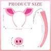 Coinmor Pig Ears Nose Costume Adult Animal Headband Tail Outfit