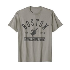 Boston Massachusetts Est. 1630 City Map Souvenir Gift T-Shirt