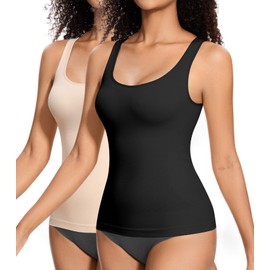 ONEW Shapewear Camisoles Seamless Tummy Control Compression Tank Tops Waist Trainer Body Shaper for Women