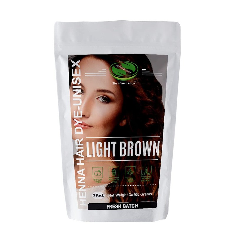 3 Pack Light Brown Henna Hair & Beard Dye /