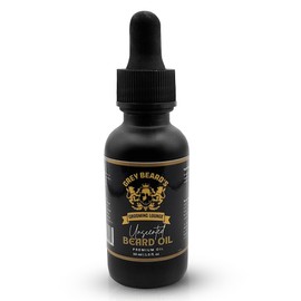Grey Beard's Grooming Lounge - Unscented Beard Oil for Men -Eliminates Itch & Dandruff - Deep Conditioning with Jojoba, Argan & Grapeseed Oils - Unscented Natural Beard Oil (1oz)